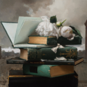 Books and Peonies