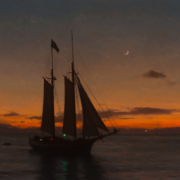 Schooner at Sunset 12x16