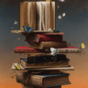 Books and butterflies-28x22-2015