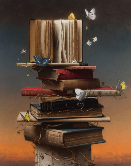 Books and butterflies-28x22-2015