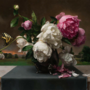 Peonies and Butterfly