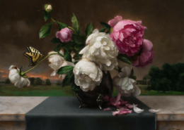 Peonies and Butterfly